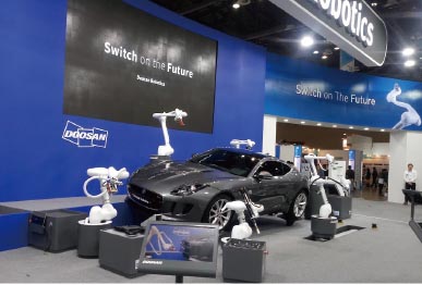 SIMTOS 2018에서 두산로보틱스가 진행한 코봇 시연